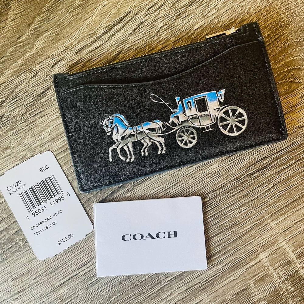 Coach horse and carriage card case coin pouch nwt